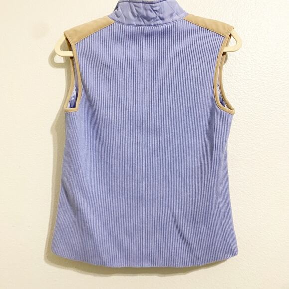 J. McLaughlin Light Blue Quilted Vest with Tan Accents - Picture 4 of 6